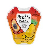 Пилинг-носочки отшелушивающие для ног с экстрактами папайи и ананаса Consly Silky Wonder Liquid Socks Peeling 40 гр
