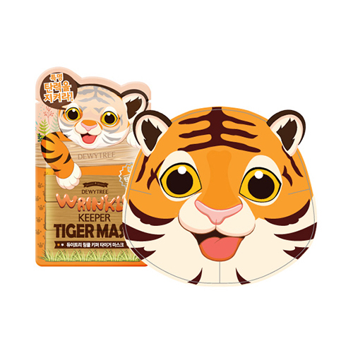 Маска-салфетка в виде тигра антивозрастная Dewytree Wrinkle Keeper Tiger Mask