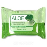 Очищающие увлажняющие салфетки с экстрактом алоэ FARMSTAY Aloe Moisture Soothing Tissue Cleansing 30 шт