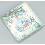 Коробка для кондитерских изделий с PVC крышкой «Зима», 15 x 15 x 3 см