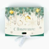 Коробка складная двухсторонняя «Новогодние шары», 16.5 х 12.5 х 5 см