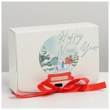 Коробка складная двухсторонняя «Шар со снегом» (7779438) 16.5 x 12.5 x 5 см