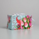Коробка с PVC крышкой «Тюльпаны», 8 марта