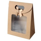 Пакет подарочный с окошком маленький 20*14*7 см