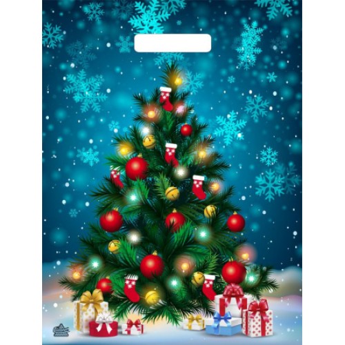 Пакет вырубная ручка 400х310х0,060 Яркая елочка Пакет вырубная ручка 400х310х0,060 Яркая елочка