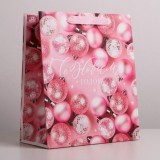 Пакет ламинированный вертикальный «Розовые шарики», ML 23 x 27 x 11,5 см