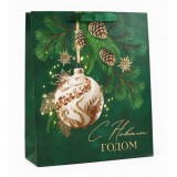 Пакет подарочный ламинированный «С Новым годом», ёлочные игрушки, 26х30х9 см